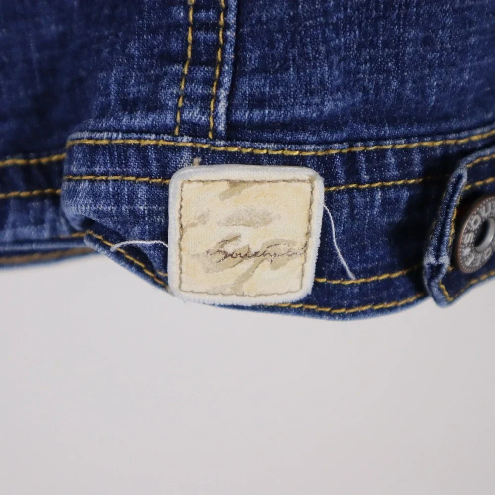 Southpole Jean Jacket Y2K Cropped Denim Women's Medium‎ 18.5x21